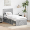 Ramka łóżka Szary beton 75 x 190 cm Lite drewno sosnowe