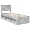 Ramka łóżka Szary beton 75 x 190 cm Lite drewno sosnowe