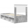 Ramka łóżka Szary beton 75 x 190 cm Lite drewno sosnowe