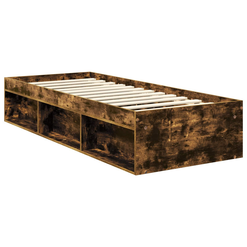 Ramka łóżka Dąb wędzony 75 x 190 cm Lite drewno sosnowe