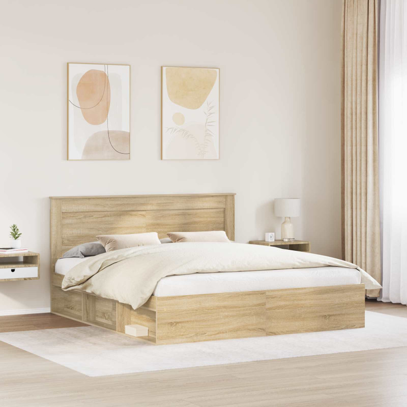 Ramka łóżka Sonoma 200 x 200 cm Lite drewno sosnowe