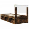 Ramka łóżka Dąb wędzony 75 x 190 cm Lite drewno sosnowe