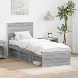 Ramka łóżka Szary Sonoma 75 x 190 cm Lite drewno sosnowe