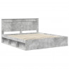 Ramka łóżka Betonowy 200 x 200 cm Lite drewno sosnowe