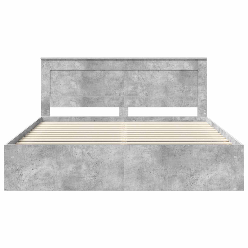 Ramka łóżka Betonowy 200 x 200 cm Lite drewno sosnowe