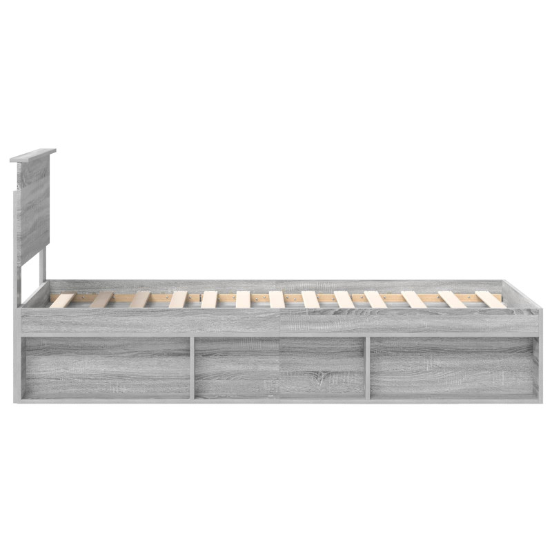 Ramka łóżka Szary Sonoma 75 x 190 cm Lite drewno sosnowe