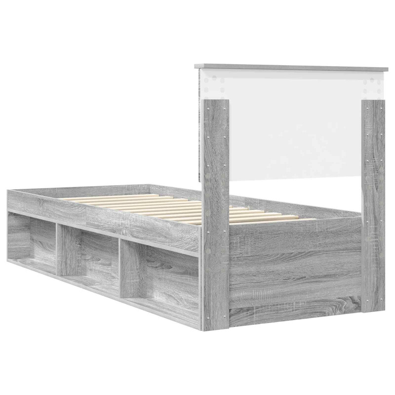 Ramka łóżka Szary Sonoma 75 x 190 cm Lite drewno sosnowe