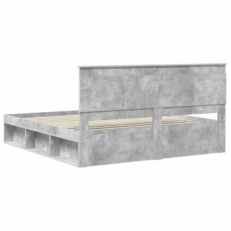 Ramka łóżka Betonowy 180 x 200 cm Lite drewno sosnowe