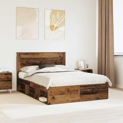 Ramka łóżka Stare drewno 160 x 200 cm Lite drewno sosnowe