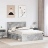 Ramka łóżka Betonowy 140 x 190 cm Lite drewno sosnowe