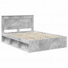 Ramka łóżka Betonowy 140 x 190 cm Lite drewno sosnowe