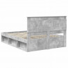 Ramka łóżka Betonowy 140 x 200 cm Lite drewno sosnowe