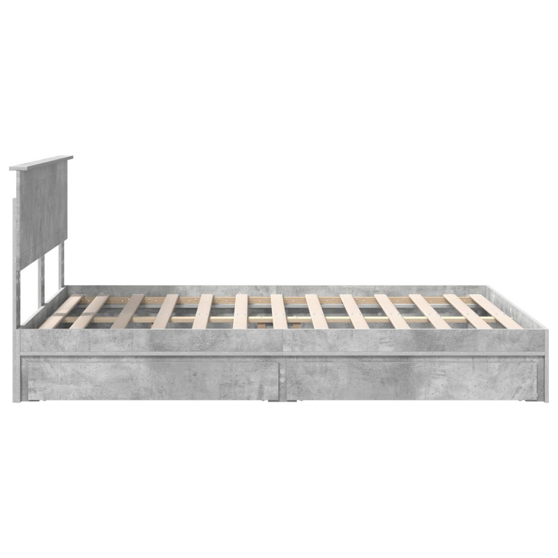 Łóżko z miejscem do przechowywania Betonowy szary 135 x 190 cm
