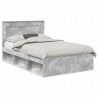 Ramka łóżka Betonowy 120 x 190 cm Lite drewno sosnowe