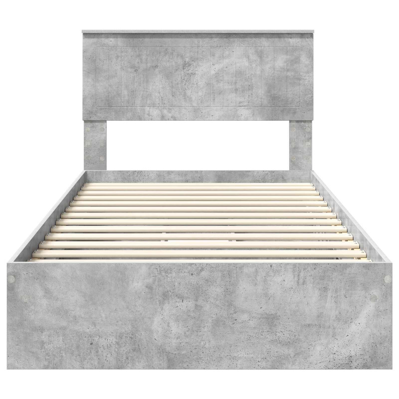 Łóżko z miejscem do przechowywania Betonowy szary 100 x 200 cm
