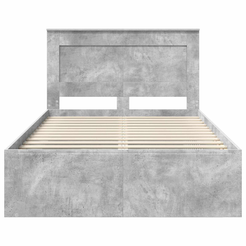 Ramka łóżka Betonowy 120 x 190 cm Lite drewno sosnowe