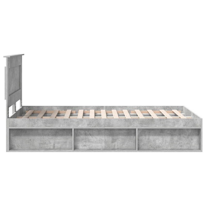 Ramka łóżka Betonowy 120 x 190 cm Lite drewno sosnowe