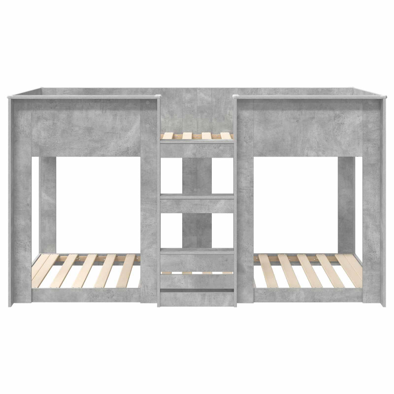Łóżko piętrowe dla dzieci Betonowy szary 90 x 200 cm