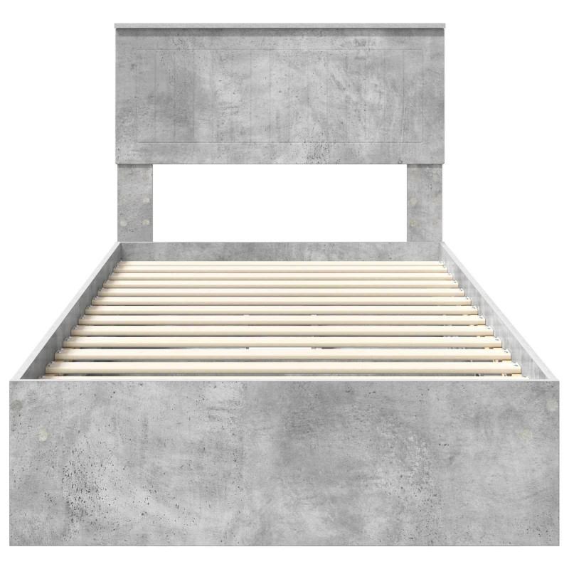 Łóżko z miejscem do przechowywania Betonowy szary 90 x 200 cm