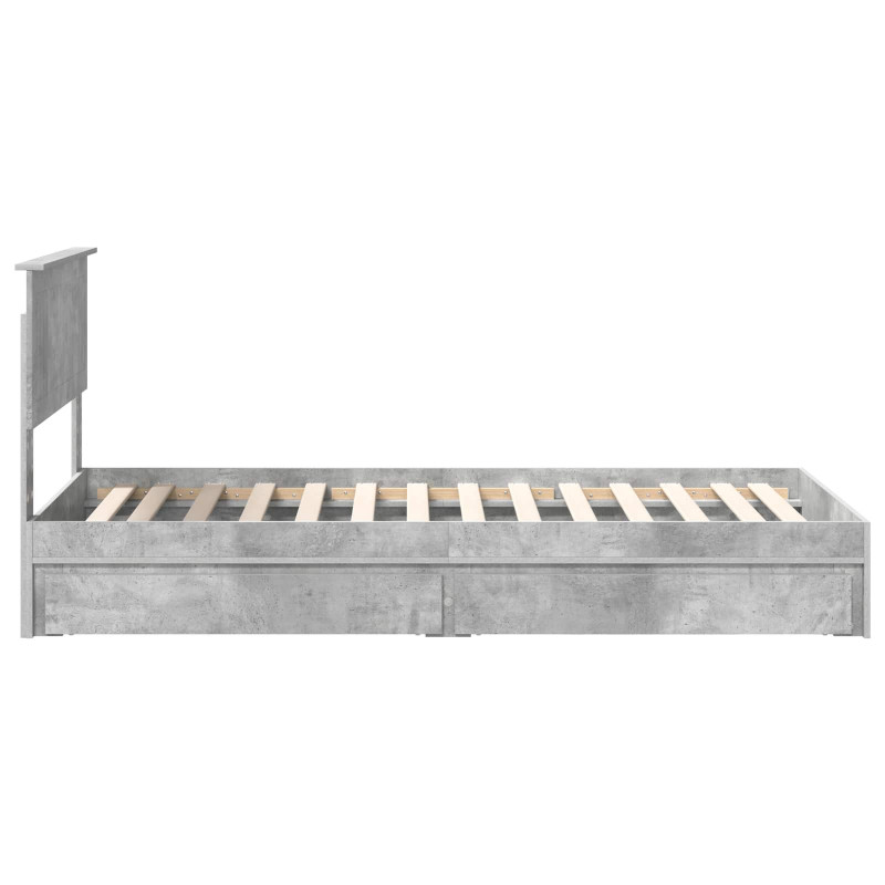 Łóżko z miejscem do przechowywania Betonowy szary 90 x 200 cm