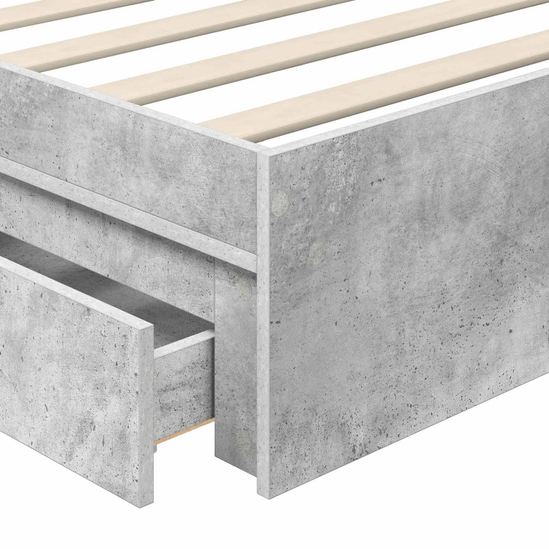 Łóżko z miejscem do przechowywania Betonowy szary 90 x 200 cm