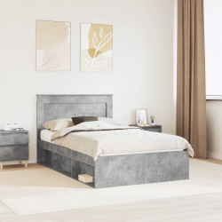Ramka łóżka Betonowy 120 x 200 cm Lite drewno sosnowe