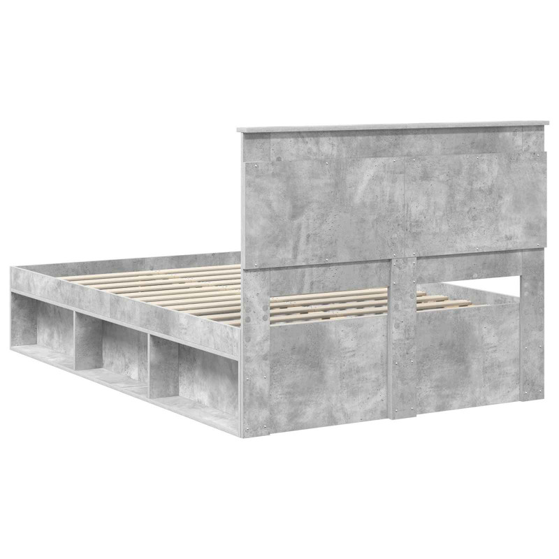 Ramka łóżka Betonowy 120 x 200 cm Lite drewno sosnowe