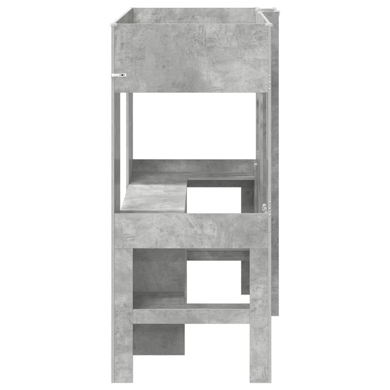 Rama łóżka piętrowego z biurkiem Betonowy szary 75 x 190 cm