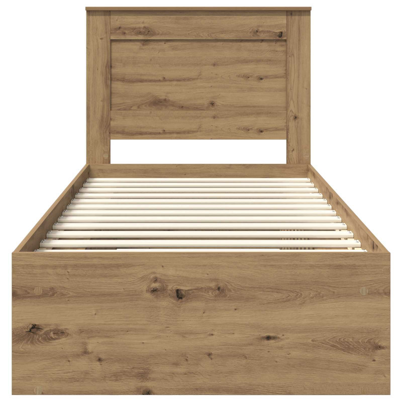Ramka łóżka Dąb rzemieślniczy 100 x 200 cm Lite drewno sosnowe