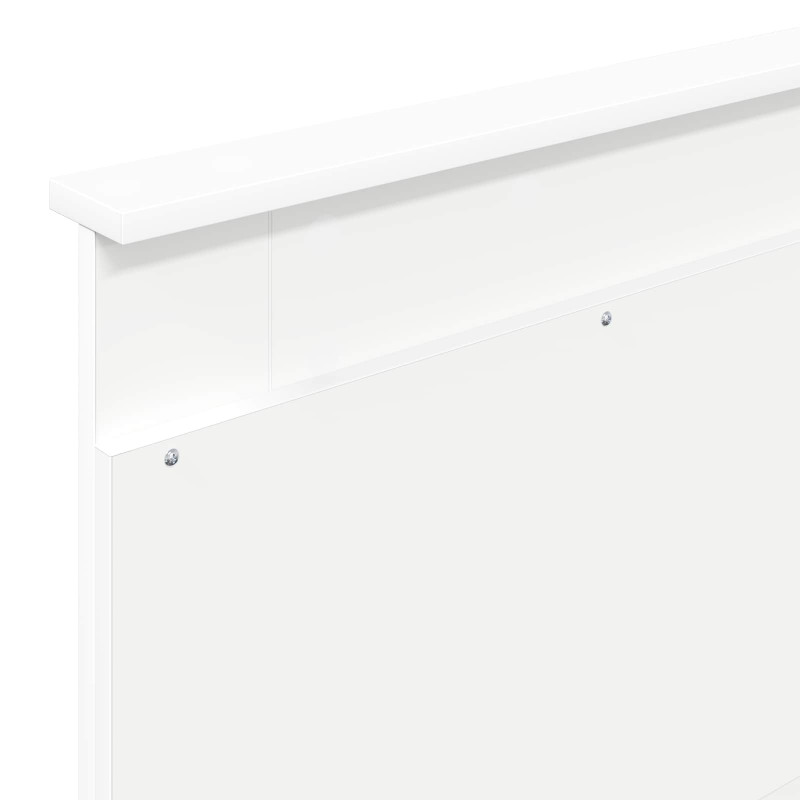 Ramka łóżka Z zagłówkiem Biały 90 x 190 cm Lite drewno sosnowe