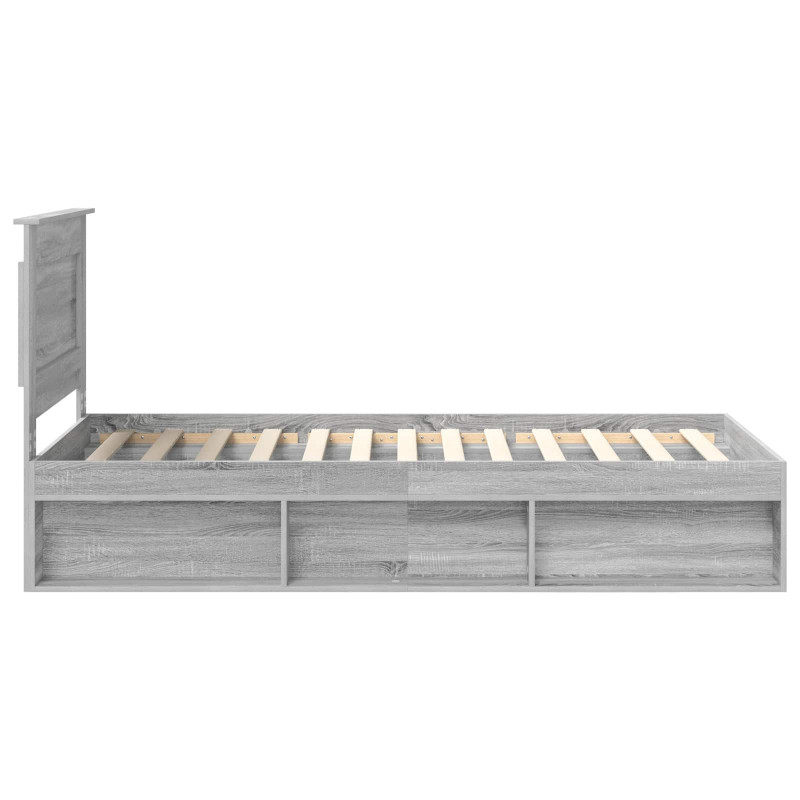 Ramka łóżka Szary Sonoma 90 x 190 cm Lite drewno sosnowe