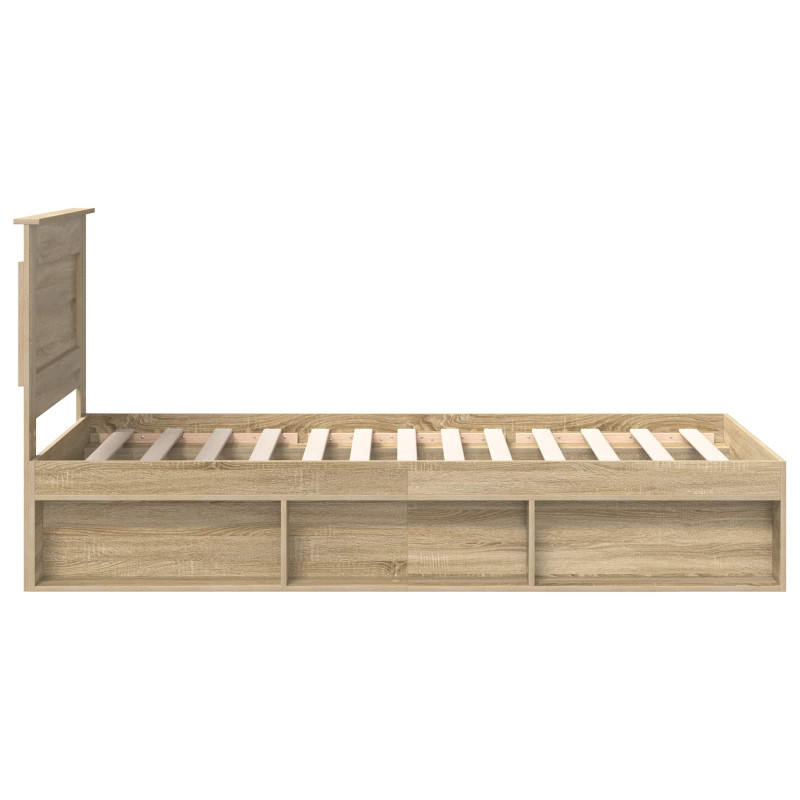 Ramka łóżka Dąb Sonoma 90 x 200 cm Lite drewno sosnowe