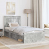 Ramka łóżka Betonowy 90 x 200 cm Lite drewno sosnowe