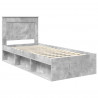 Ramka łóżka Betonowy 90 x 200 cm Lite drewno sosnowe