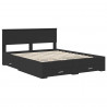 Ramka łóżka Czarny 160 x 200 cm Materiał drewnopochodny
