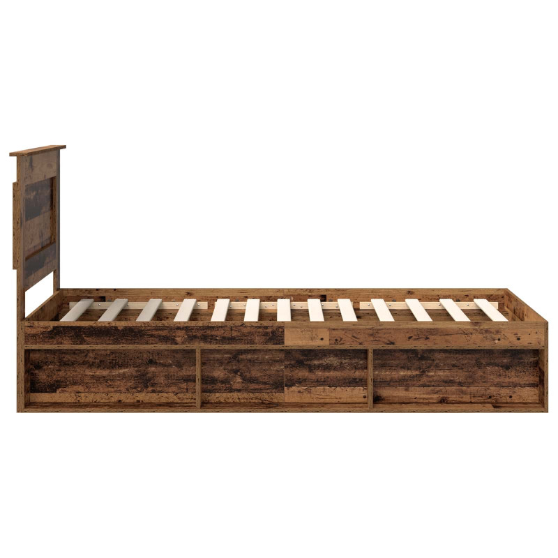 Ramka łóżka Stare drewno 90 x 200 cm Lite drewno sosnowe