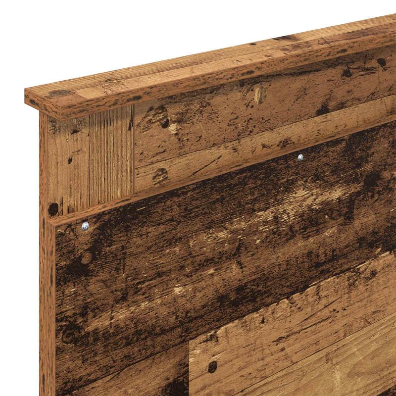Ramka łóżka Stare drewno 90 x 200 cm Lite drewno sosnowe
