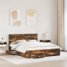 Ramka łóżka Dąb wędzony 160 x 200 cm Materiał drewnopochodny