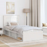 Ramka łóżka Z zagłówkiem Biały 75 x 190 cm Lite drewno sosnowe