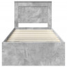 Ramka łóżka Szary beton 75 x 190 cm Lite drewno sosnowe