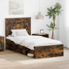 Ramka łóżka Dąb wędzony 75 x 190 cm Lite drewno sosnowe