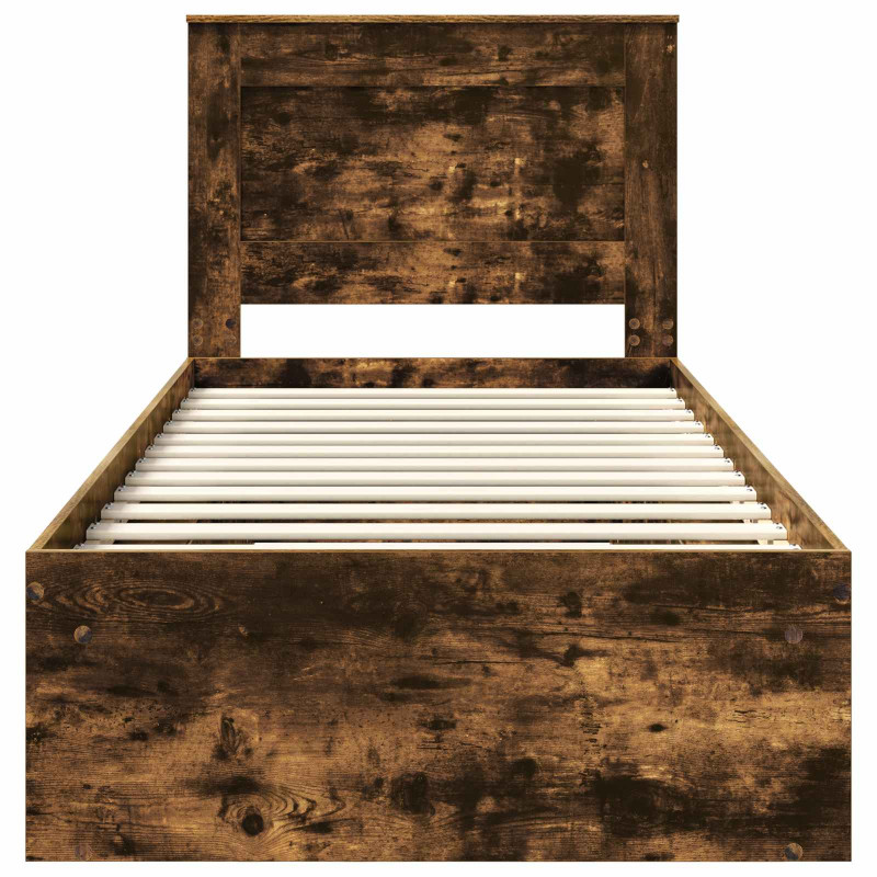 Ramka łóżka Dąb wędzony 75 x 190 cm Lite drewno sosnowe