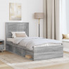 Ramka łóżka Szary Sonoma 75 x 190 cm Lite drewno sosnowe