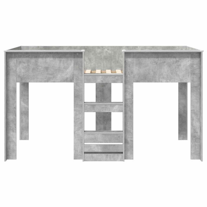 Łóżko piętrowe dla dzieci Betonowy szary 100 x 200 cm