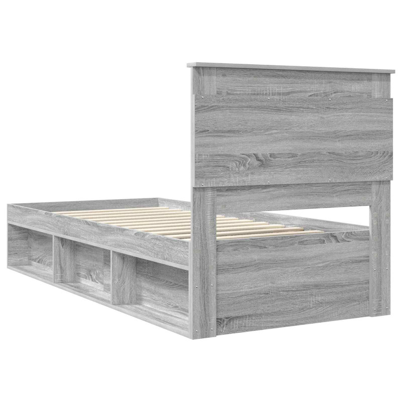 Ramka łóżka Szary Sonoma 75 x 190 cm Lite drewno sosnowe
