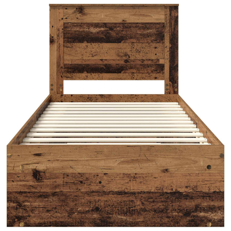 Ramka łóżka Stare drewno 75 x 190 cm Lite drewno sosnowe