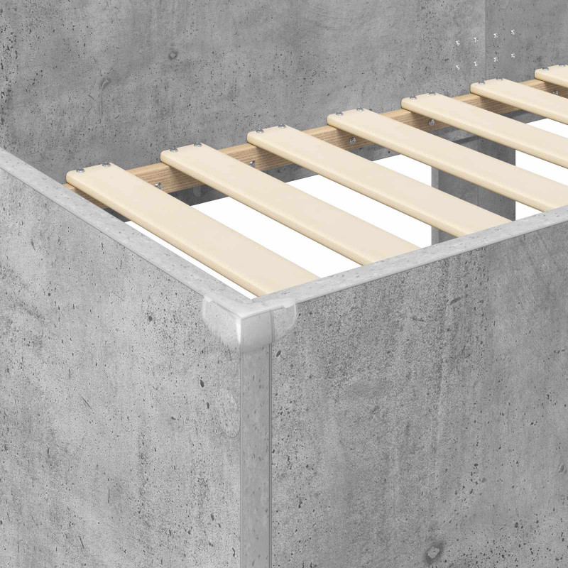 Łóżko piętrowe dla dzieci Betonowy szary 80 x 200 cm