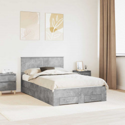 Ramka łóżka Betonowy szary 120 x 200 cm Materiał drewnopochodny