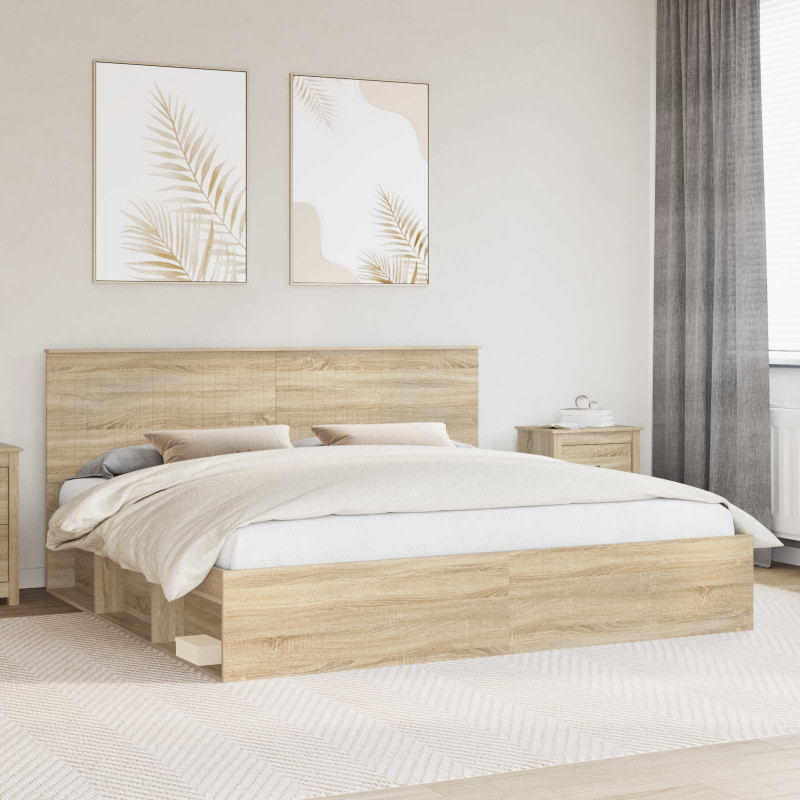 Ramka łóżka Sonoma 200 x 200 cm Lite drewno sosnowe