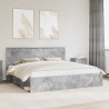 Ramka łóżka Betonowy 200 x 200 cm Lite drewno sosnowe